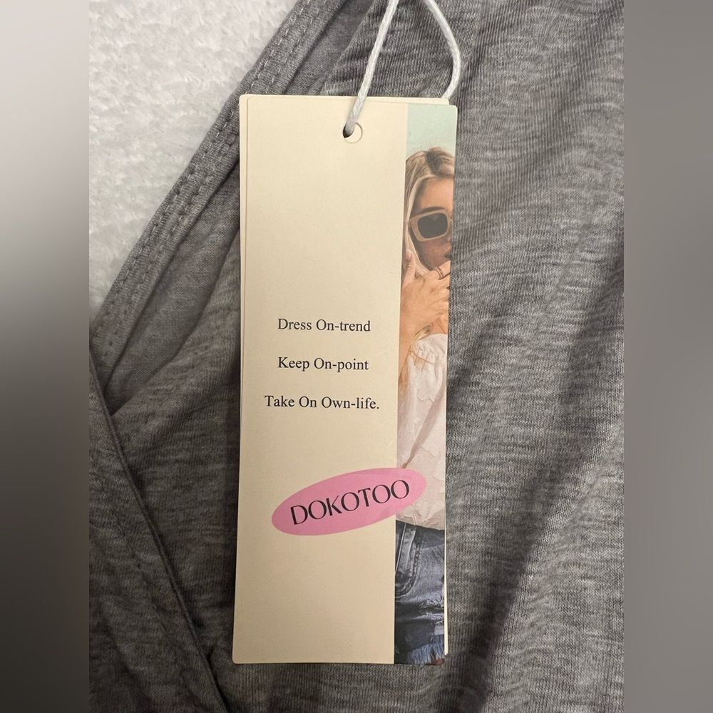 SMALL NWT Grey Wide-Leg Jumpsuit Jumper Elastic Waist and Sleeveless Tank - Picture 9 of 13